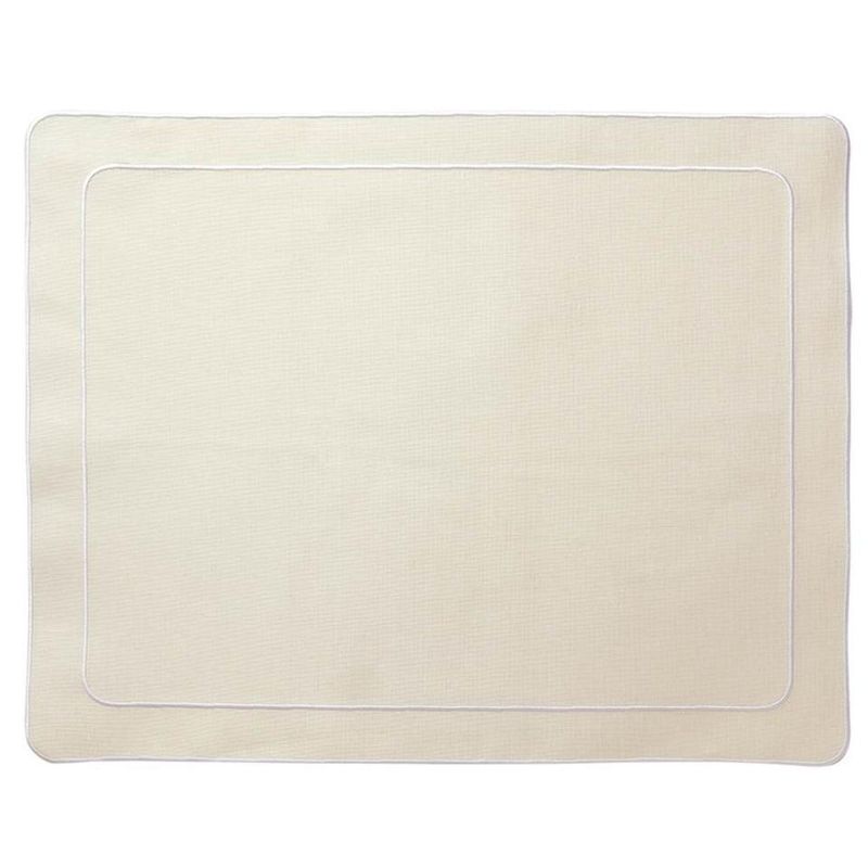 Linho Simple Rectangular Mat | Ivory/White | Set/2
