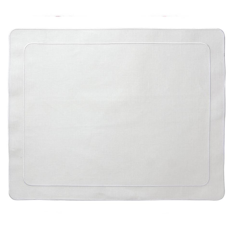 Linho Simple Rectangular Mat | White/White | Set/2