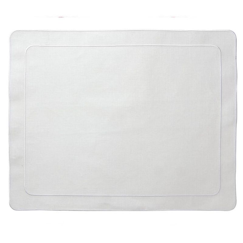 Linho Simple Rectangular Mat | White/White | Set/2