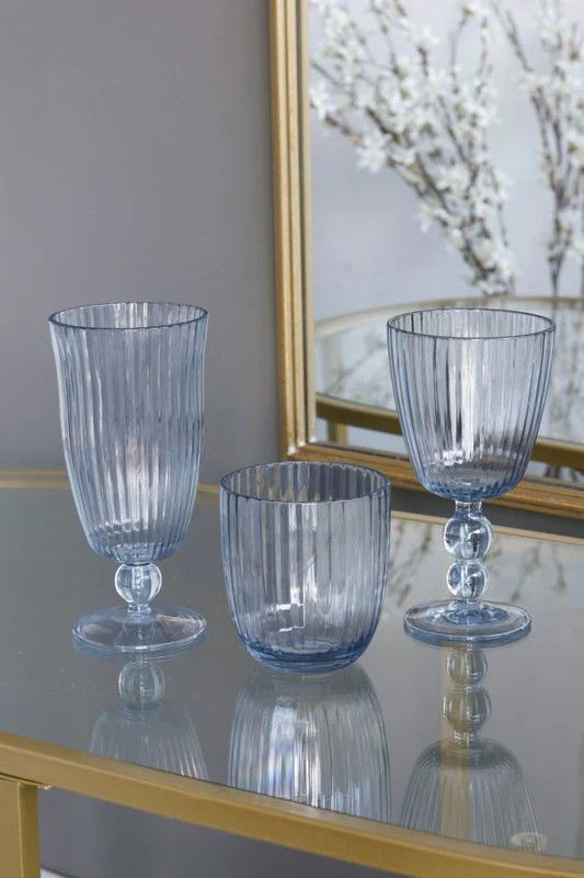 Vida Acrylic Double Old Fashioned | Blue | Set of 4