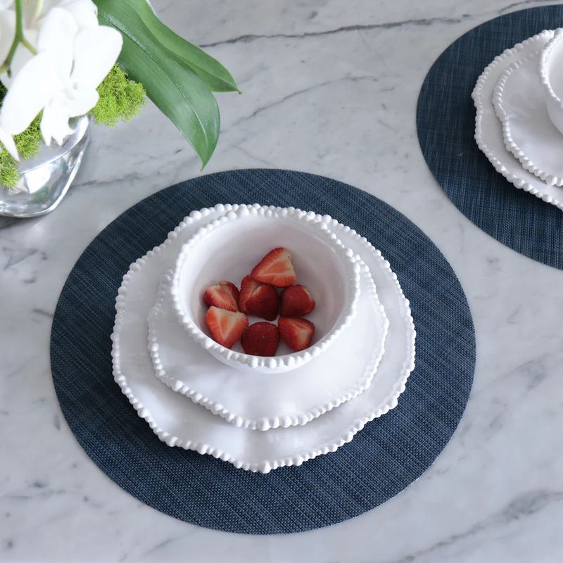 Vida Round Woven Placemats Navy | Set of 4