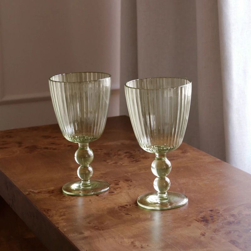 Vida Acrylic All Purpose Glass | Green | Set of 4