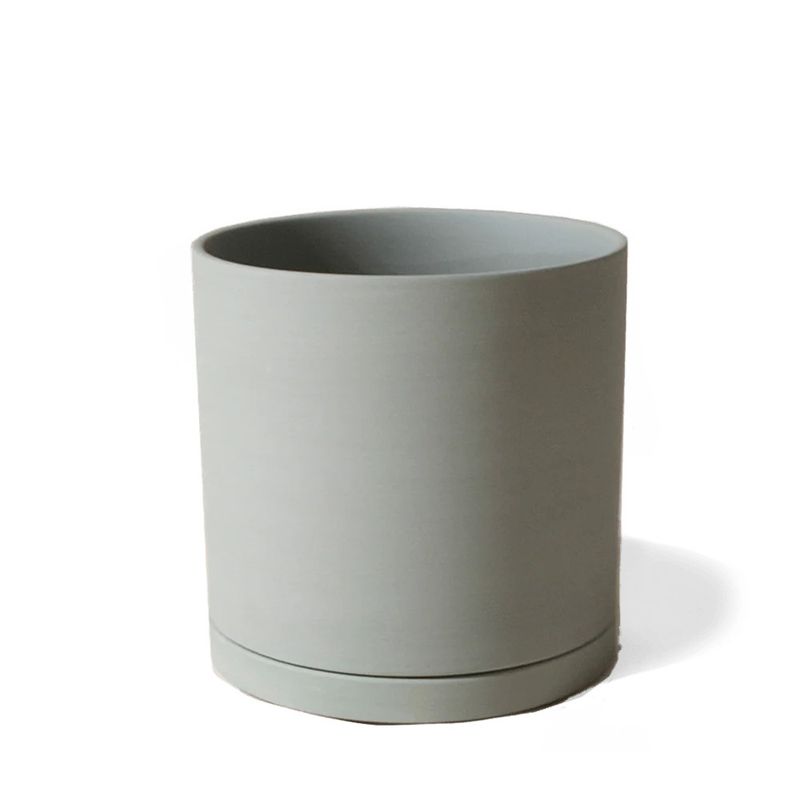 Dojo Porcelain Modern Pot w/ Saucer | Olive 3.5