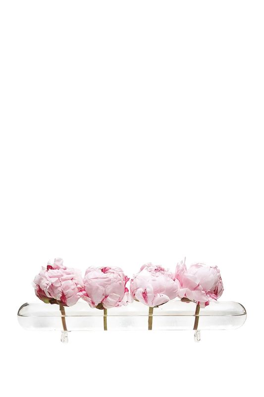 Flute Glass Modern Clear Flower Vase with Feet