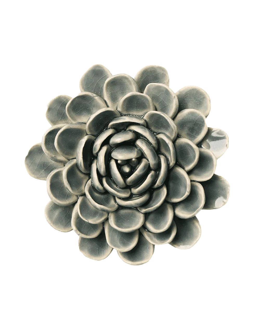 Ceramic Flower |Pewter Blue Zinderella Zinnia Ceramic Flower |Pewter Blue Zinderella Zinnia