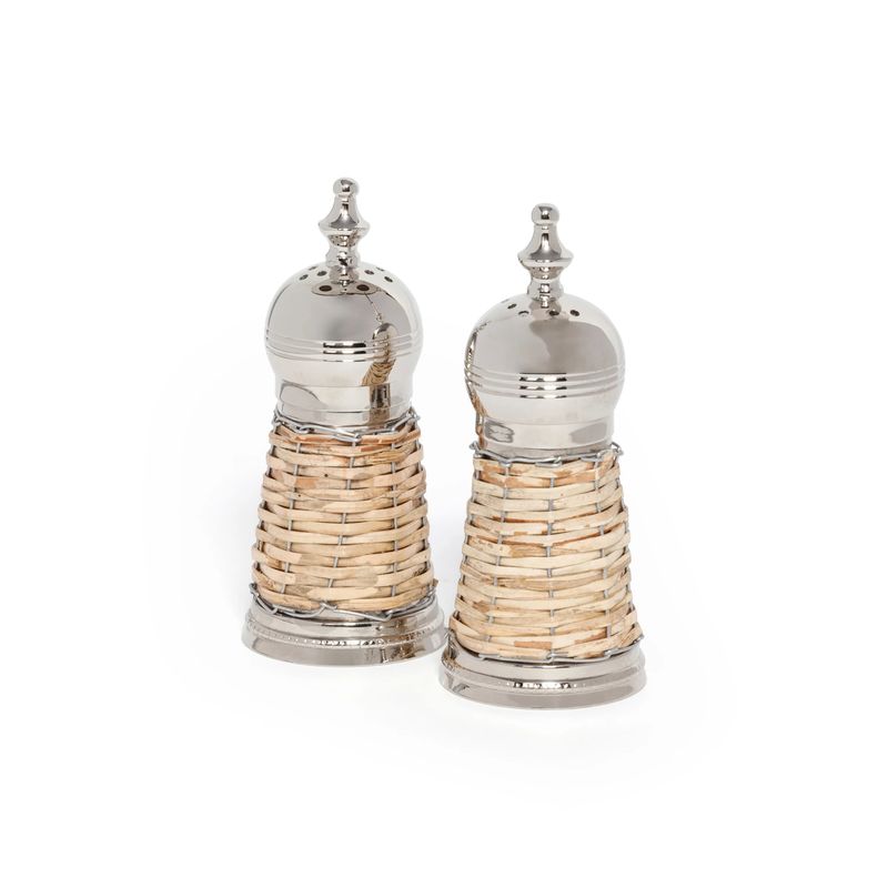 Rattan Covered Salt & Pepper Shaker Set