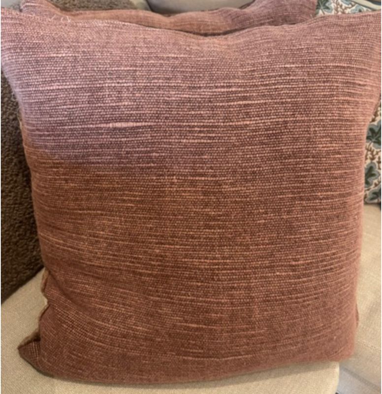 Textured Aubergine Front with Velvet Back Custom Pillow | 24x24