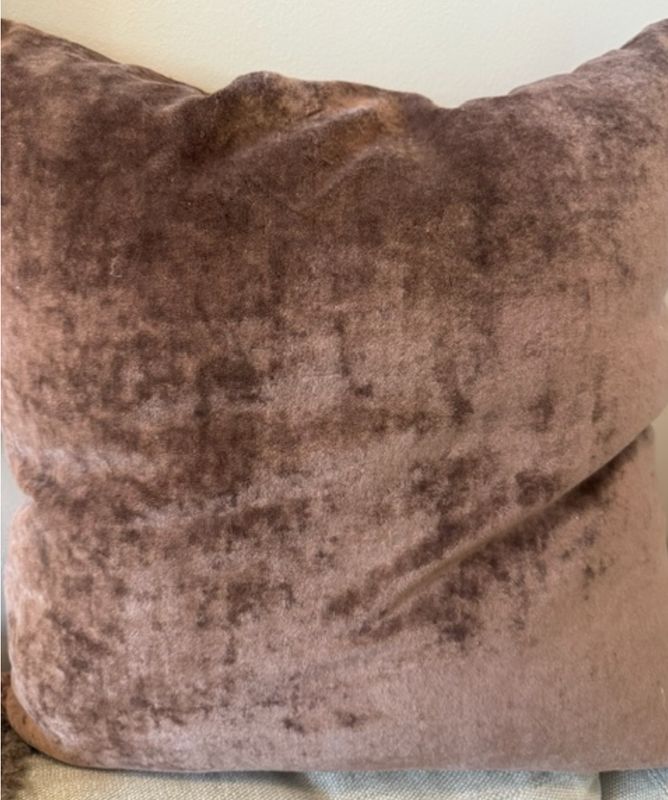 Textured Aubergine Front with Velvet Back Custom Pillow | 24x24
