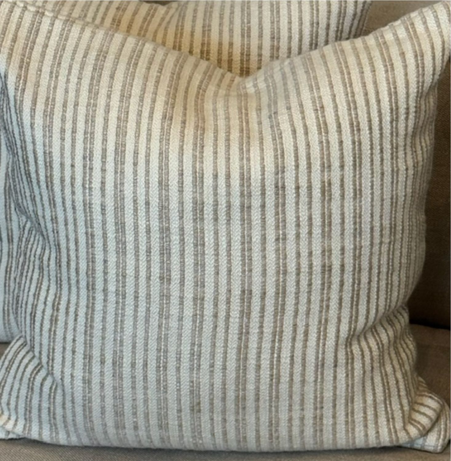Neutral Vertical Stripe Custom Pillow| 22x22