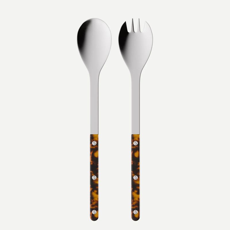 Bistrot Salad Cutlery Serving Set | Shiny Faux Tortoise