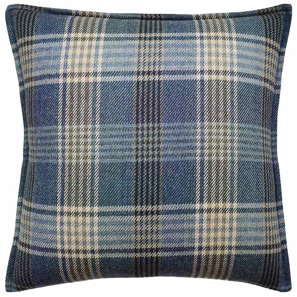 Braemar Blue Pillow | 1/2 Flange | 14x20