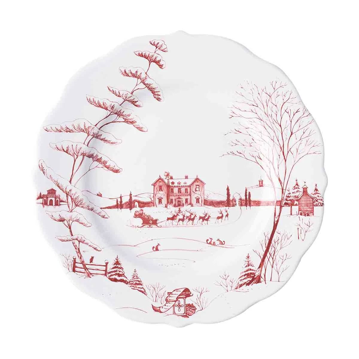 Winter Frolic Dinner Plate | Ruby