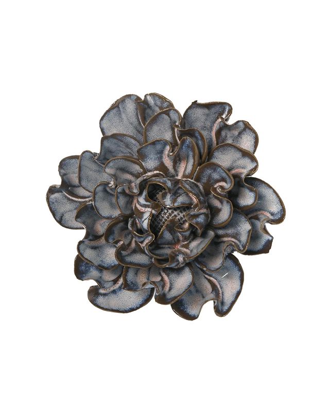 Ceramic Flower | Blue Brown Hawthorne