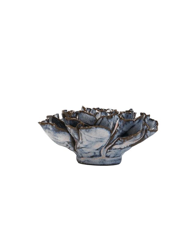 Ceramic Flower | Blue Brown Hawthorne