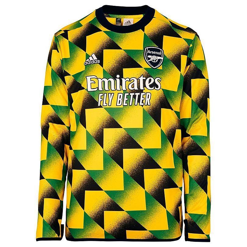 Official Adidas Arsenal Pre-Match Jamaica Long Sleeve Jersey (Authentic)