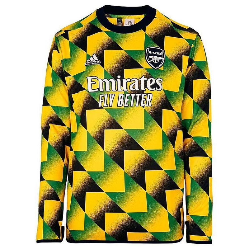 Official Adidas Arsenal Pre-Match Jamaica Long Sleeve Jersey (Authentic)