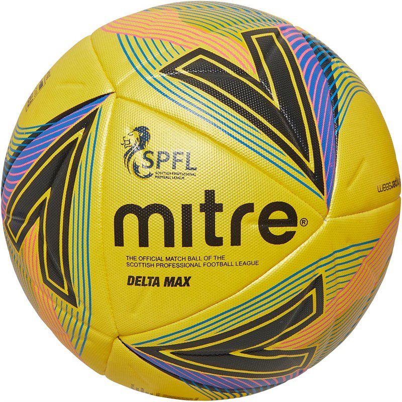 Mitre Delta Max SPFL Official Match Football (FIFA Quality Pro Cerified) Yellow/​Black/​Blue