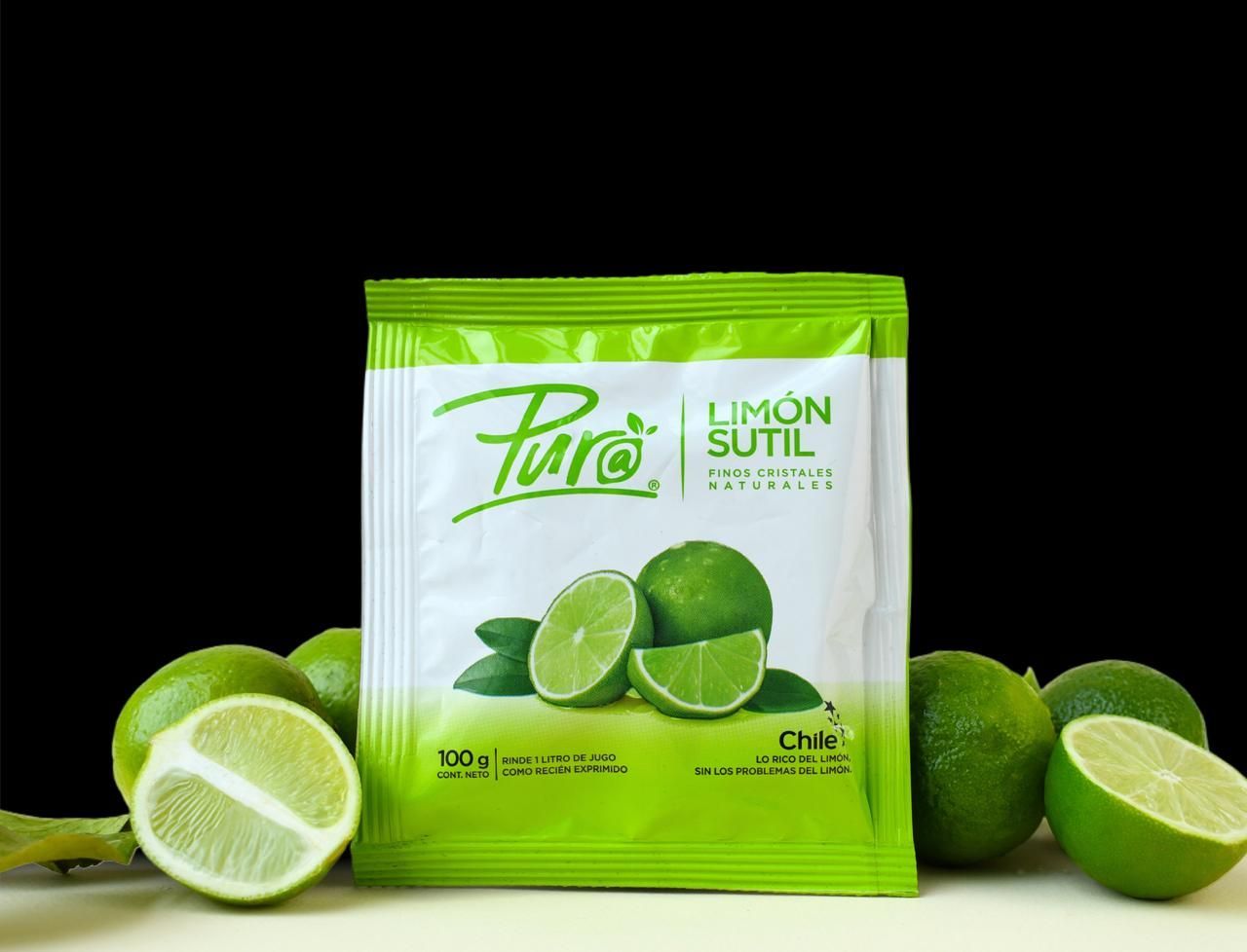 Puro Limón en sachet de 100 g. (Caja que trae 20 sachets al interior)
