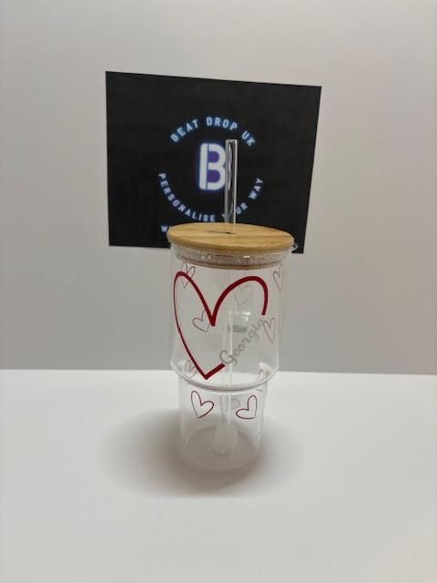 Personalised Heart Glass Tumbler