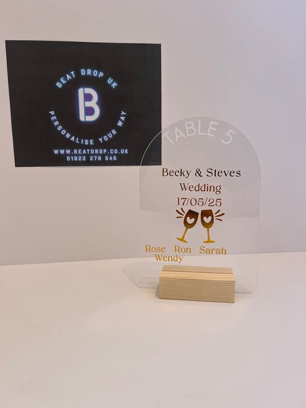 Personalised Table Sign