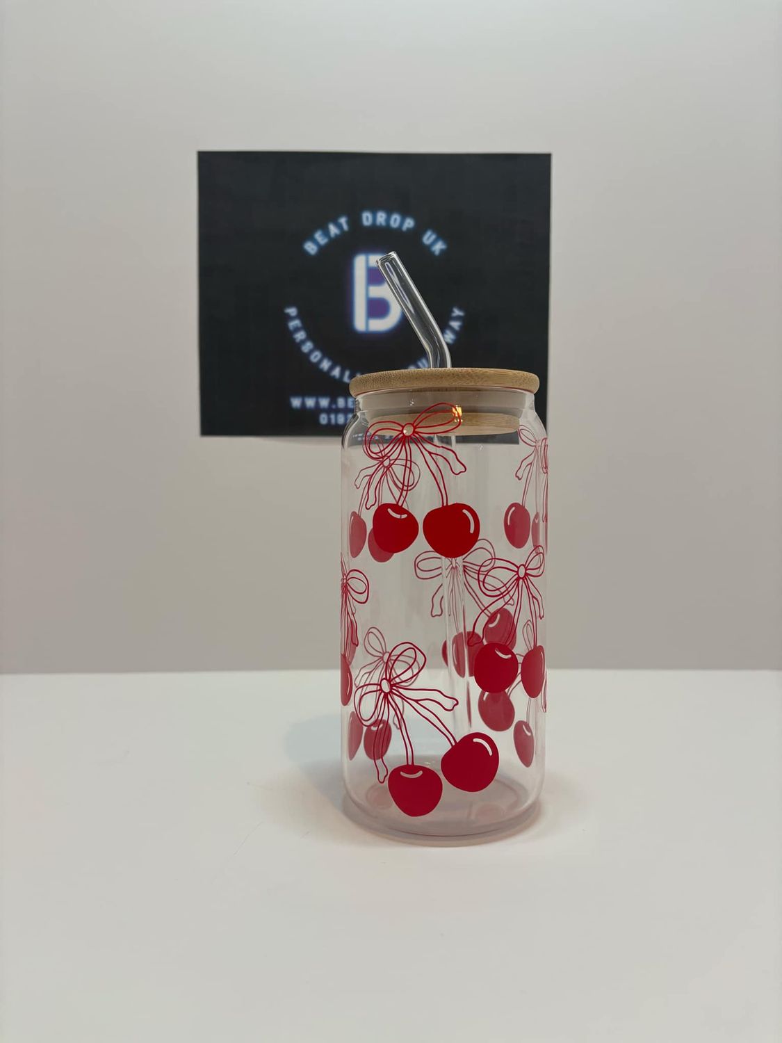 Bowtique cherry glass can