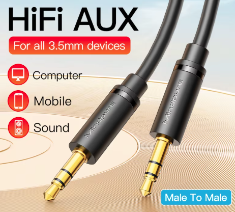 3.5mm to 3.35mm Aux to Jack Cable 2M
