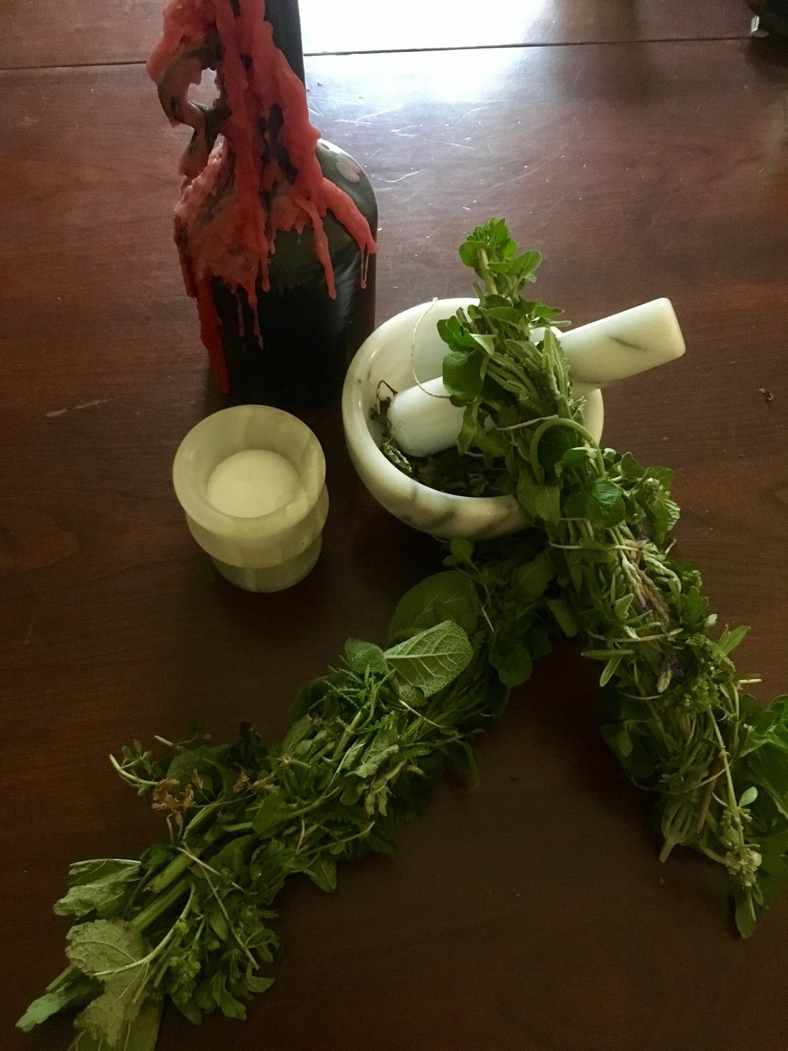 Lemon Balm, Oregano, Sage, Thyme and Lavender Smudge Stick