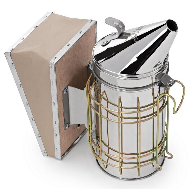 Bee Basics | Smoker 7” for Beekeepers | Stainless Steel w Shield | Removable Bellow Bee Basics | Smoker 7” for Beekeepers | Stainless Steel w Shield | Removable Bellow