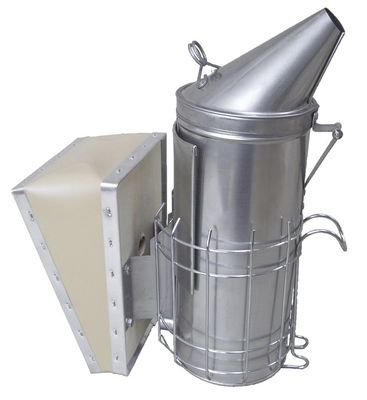 Bee Basics | Smoker 10” for Beekeepers | Stainless Steel w Shield & Finger Guard | Removable Bellow (1)