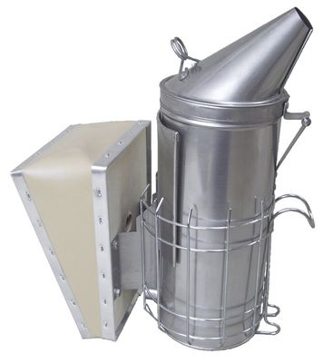 Bee Basics | Smoker 4 x 10” for Beekeepers | Stainless Steel w Shield &amp; Finger Guard | Removable Bellow