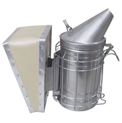 Bee Basics | Smoker 4 x 7” for Beekeepers | Stainless Steel w Shield | Removable Bellow