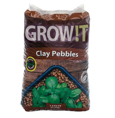 GROW!T Clay Pebbles | 4 mm-16 mm, 40 L | Growing Media &amp; Soil Amendment