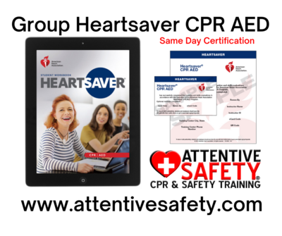 Group Heartsaver CPR AED Training 10-19 people