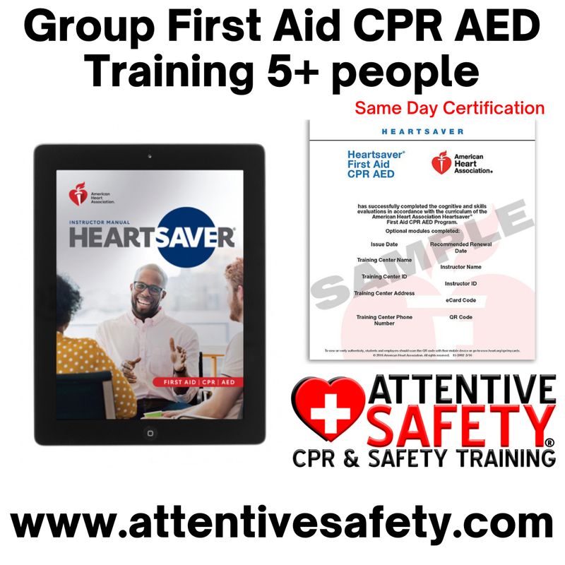 Group First Aid CPR AED at Your Location (5+ Participants)