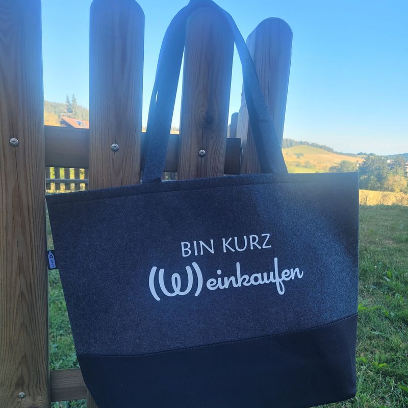 Shopping Bag dunkelgrau - Motiv bitte wählen