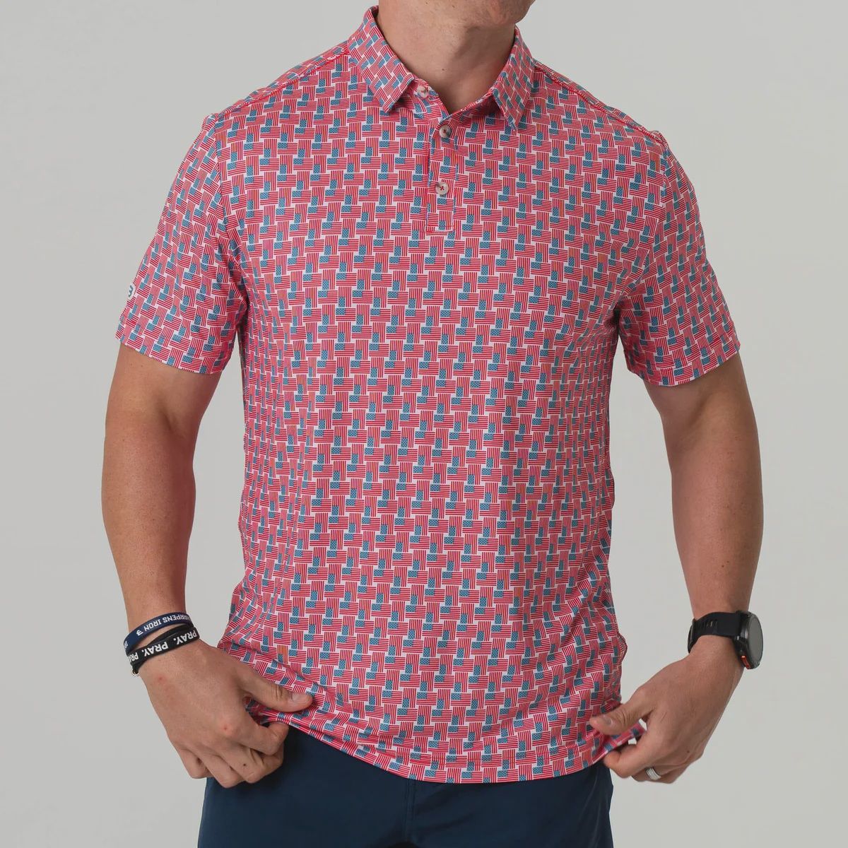 American Flag Polo Men's Shirt