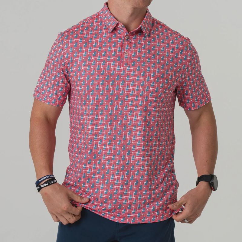 American Flag Polo Men's Shirt