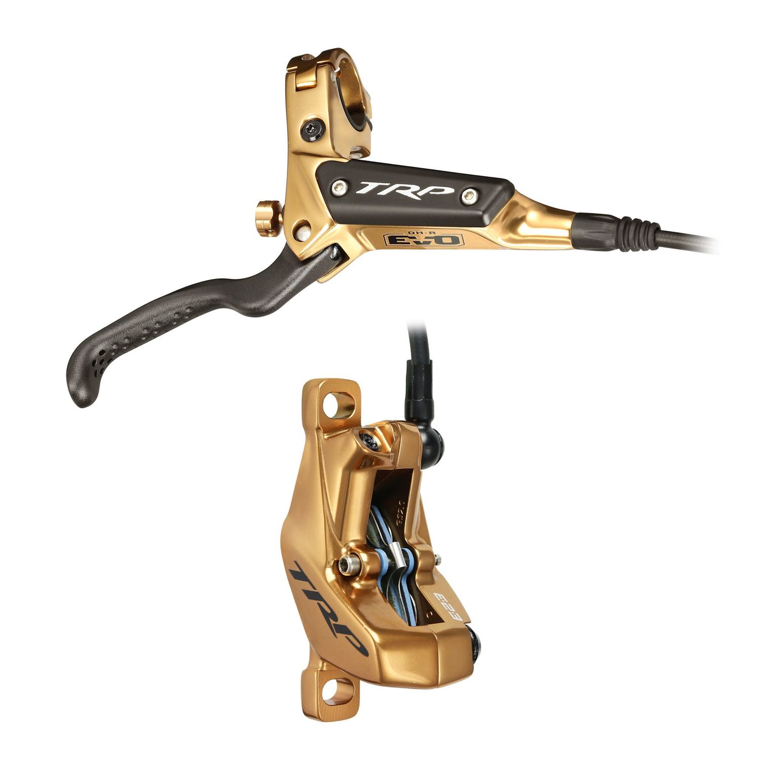 TRP DH-R EVO HD-M846 Disc Brake and Lever - Rear, Hydraulic, Post Mount, Gold