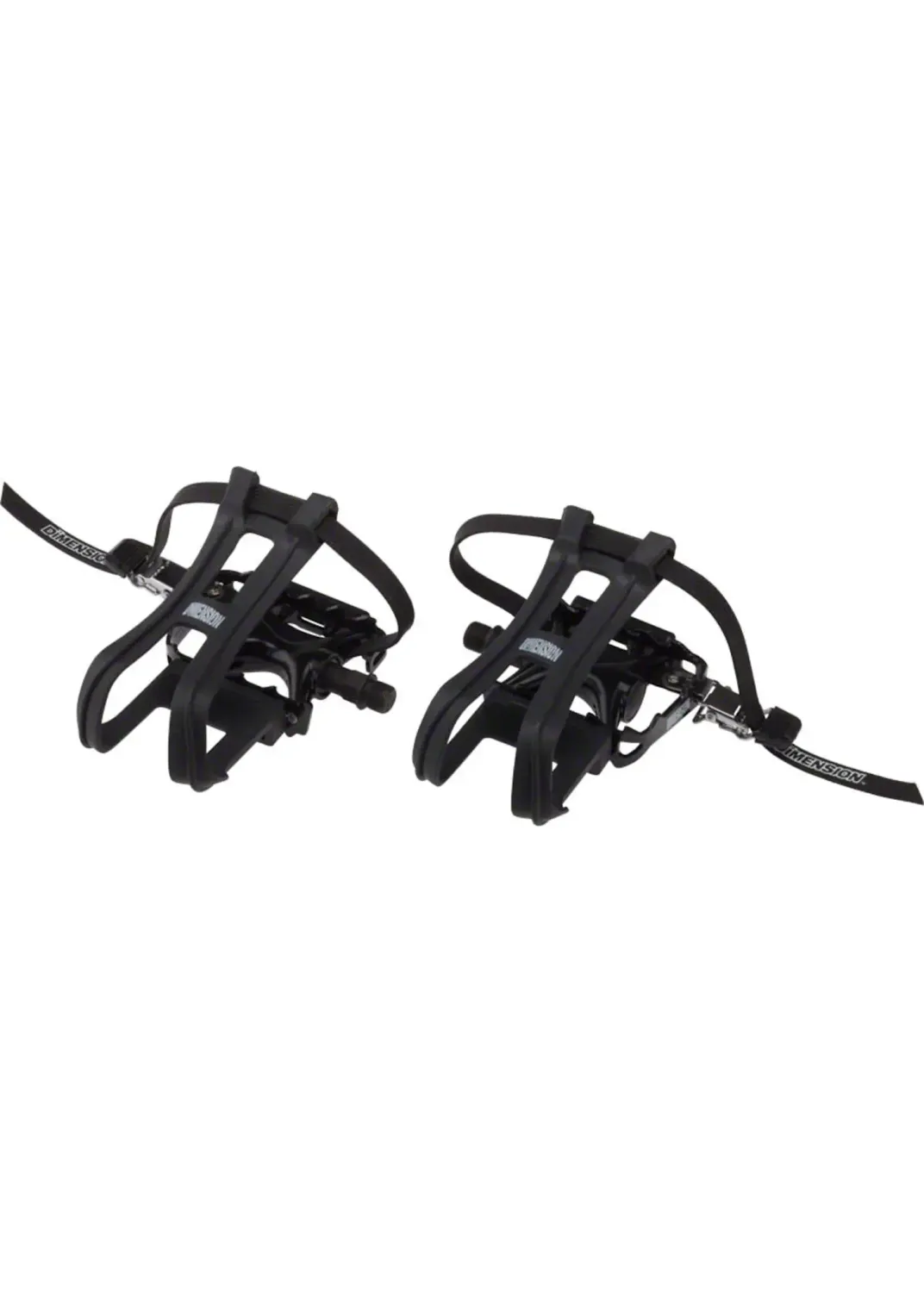 Dimension Compe Combo Pedals/Toe Clip Combo - Aluminum, 9/16&quot;, Black