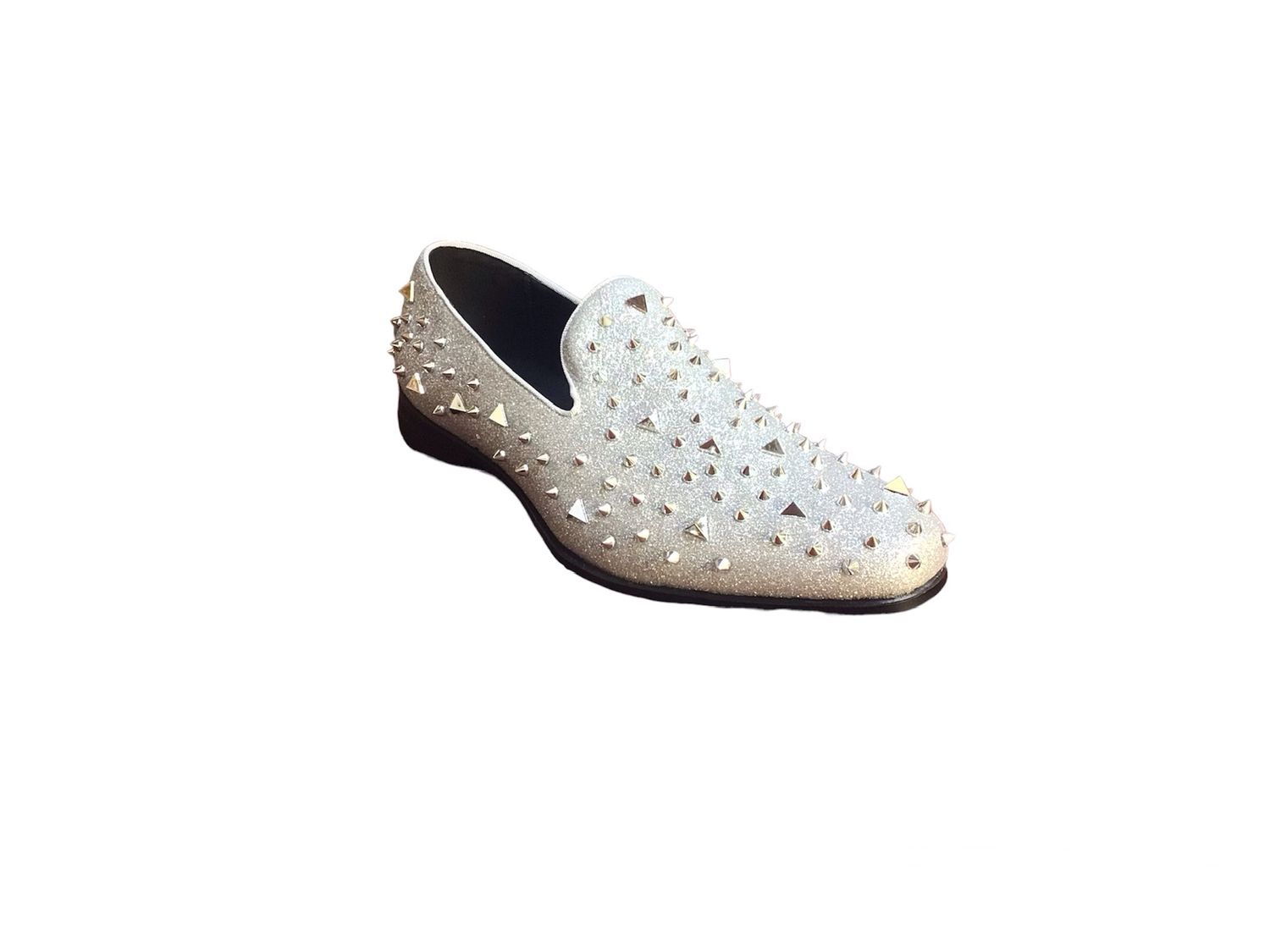 TERRONI LOAFER SHOE WITH SPIKES SILVER 12