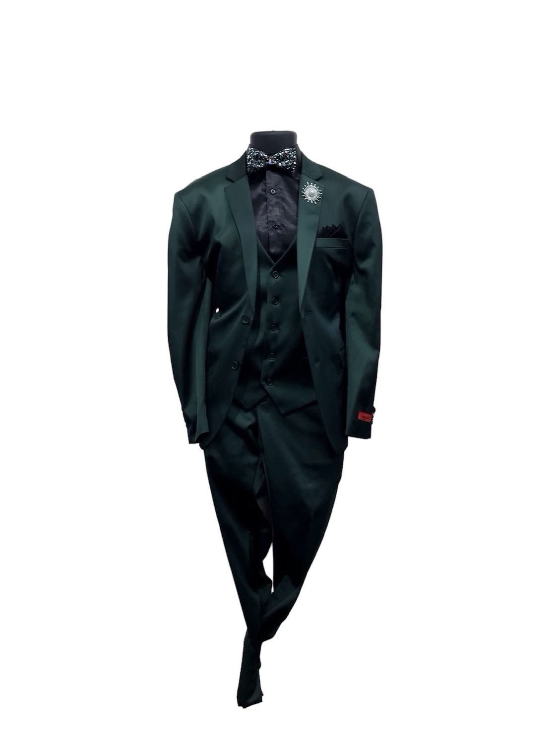 3PC SUPER SLIM STRETCH SOLID SUIT, Color: HUNTER, Size: 36R/30W