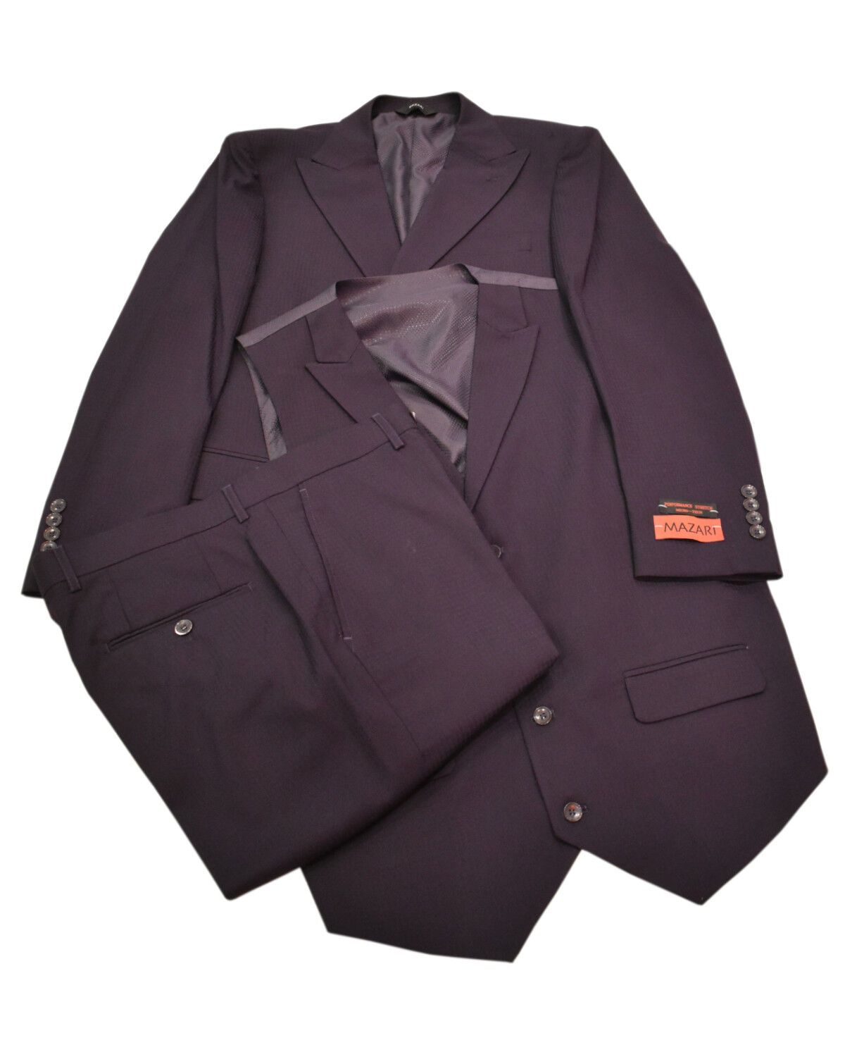 3 PC PETT VESTED MODERN FIT SUIT, Color: BLACK, Size: 42R/36W