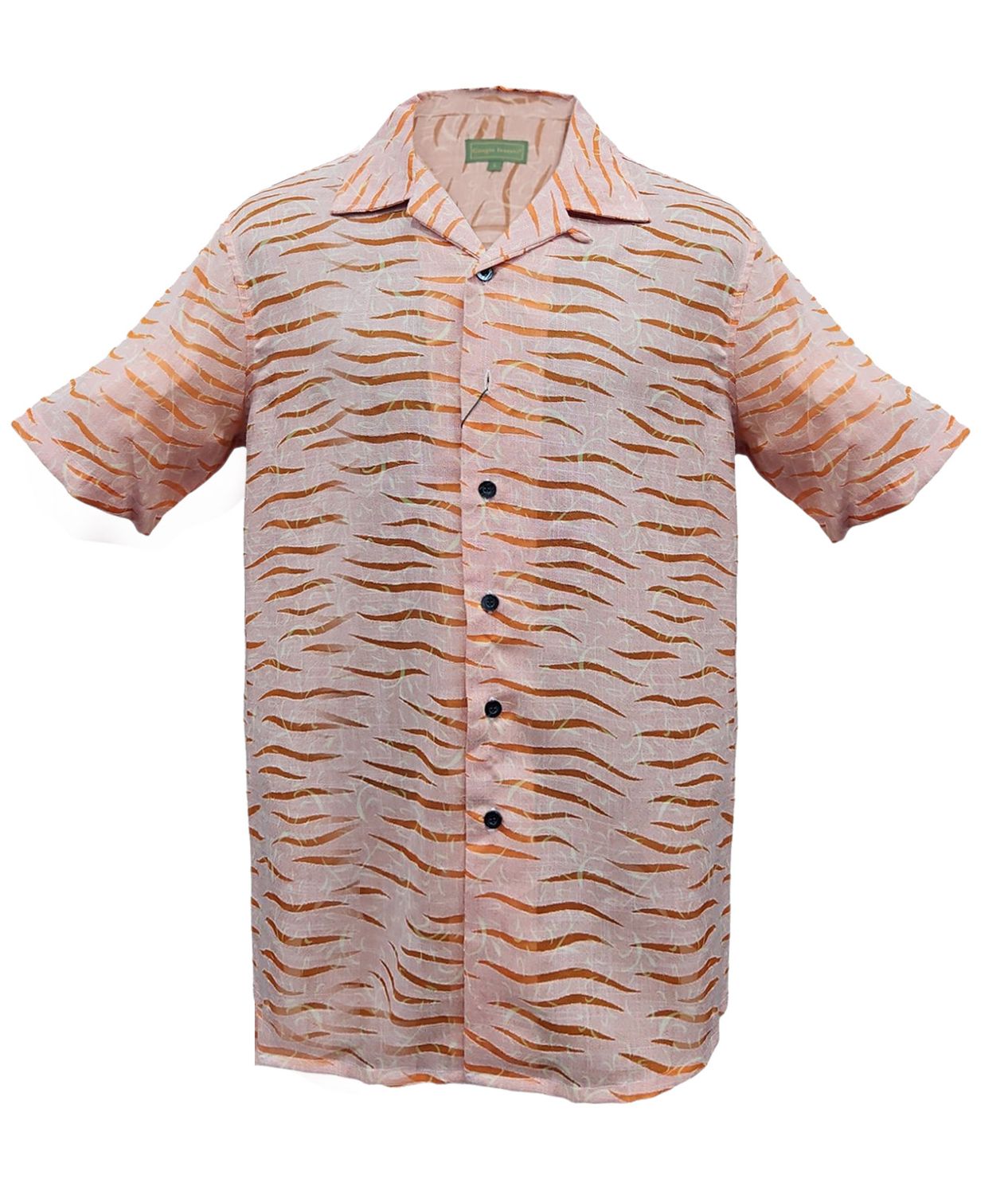SHORT SLEEVE RIPPLE BURN OUT SHIRT, Color: ORANGE, Size: M