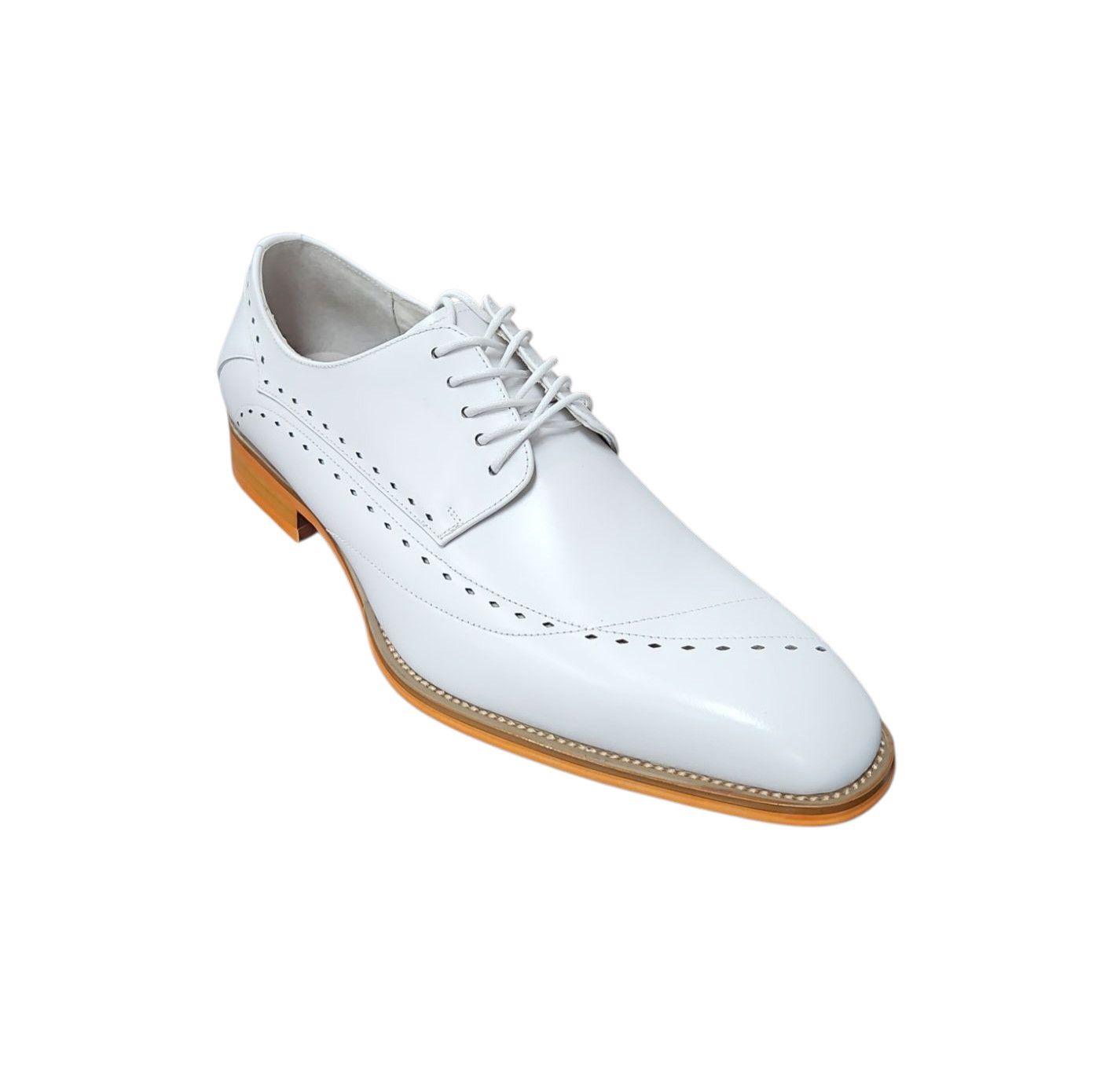 LACE UP LEATHER DRESS SHOE, Color: WHITE, Size: 9.5