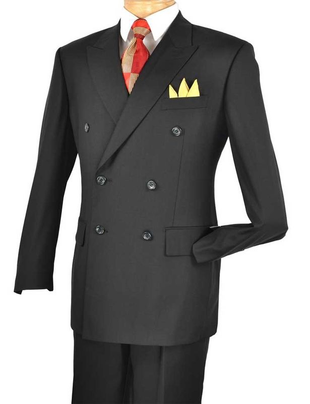 3PC DOUBLE BREASTED SOLID REGULAR FIT SUIT