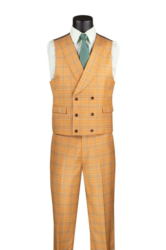 6 PC MODERN FIT PLAID SUIT