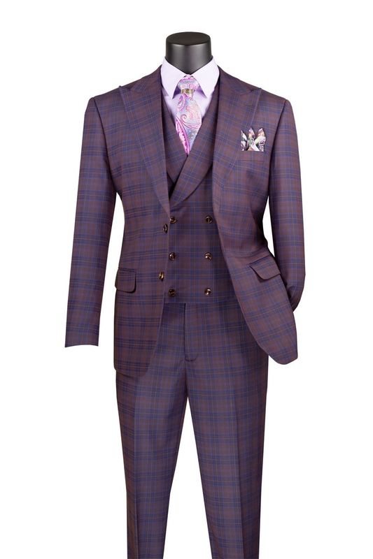 13 PC MODERN FIT PLAID SUIT
