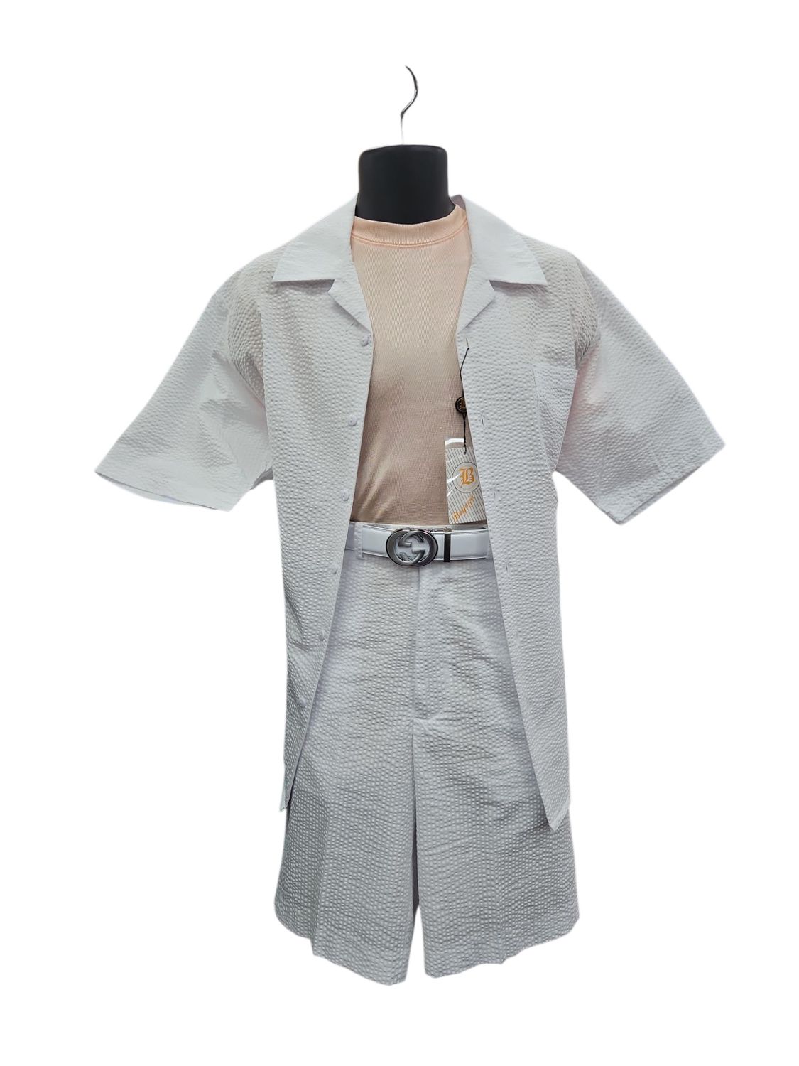 SHORT SLEEVE SEER SUCKER SHORT SET