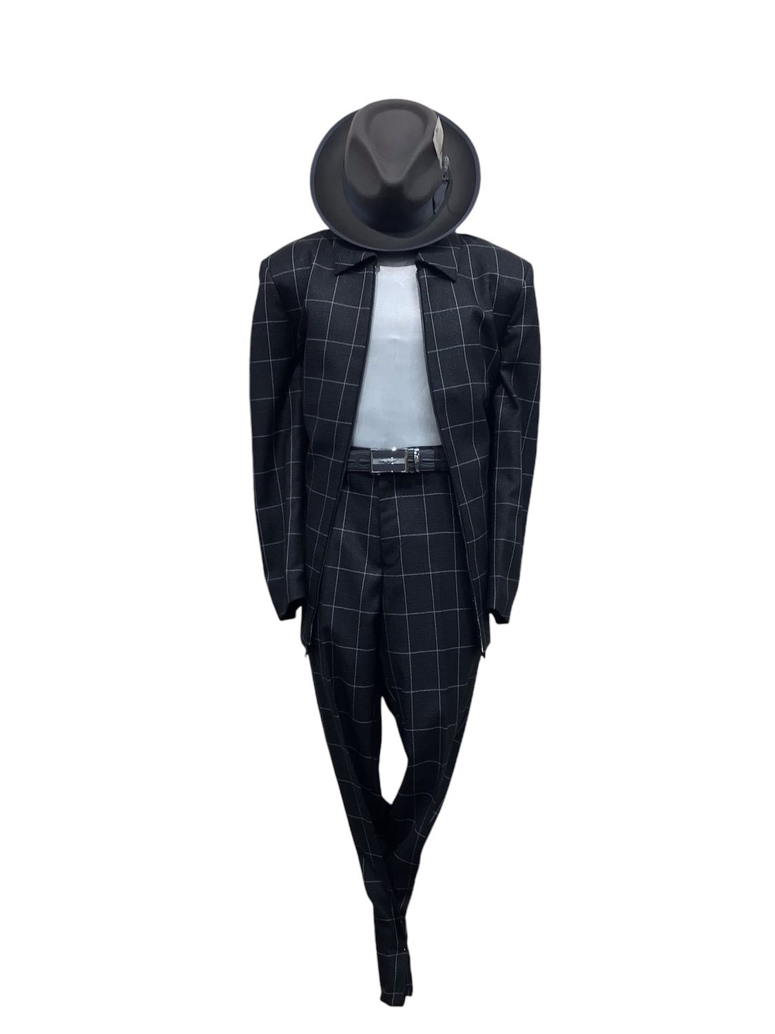 WINDOW PANE ZIPPER JACKET 2PC SET