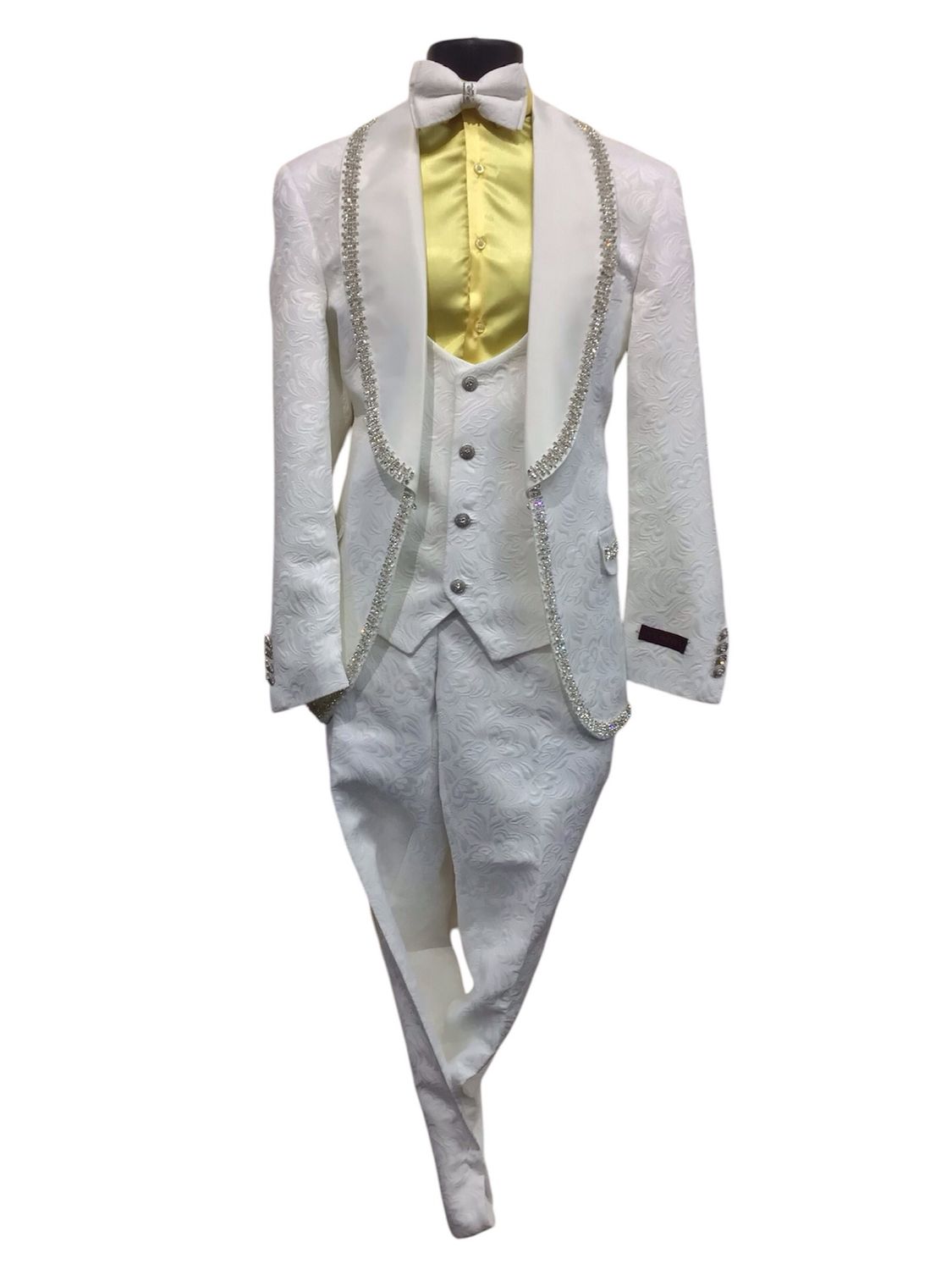 3PC TUXEDO RHINESTONE TRIM